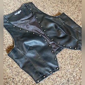 Voice faux leather studded vest